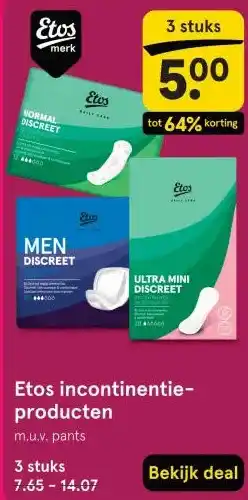 Etos Etos incontinentie- producten aanbieding