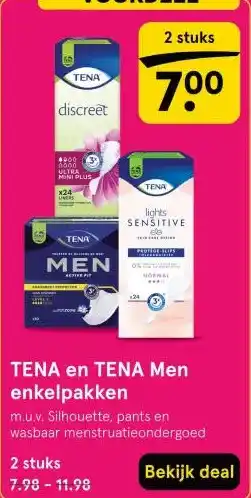 Etos TENA en TENA Men enkelpakken aanbieding