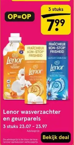 Etos Lenor wasverzachter en geurparels aanbieding