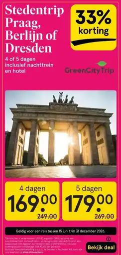 Etos Stedentrip Praag, Berlijn of Dresden aanbieding