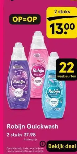 Etos Robijn Quickwash aanbieding