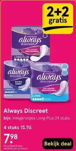 Etos Always Discreet aanbieding