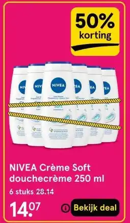 Etos NIVEA Crème Soft douchecrème 250 ml aanbieding