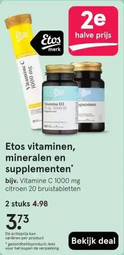 Etos Etos vitaminen, mineralen en supplementen aanbieding