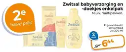 Trekpleister Zwitsal babyverzorging en -doekjes enkelpak aanbieding