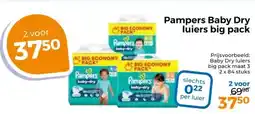 Trekpleister Pampers Baby Dry luiers big pack aanbieding