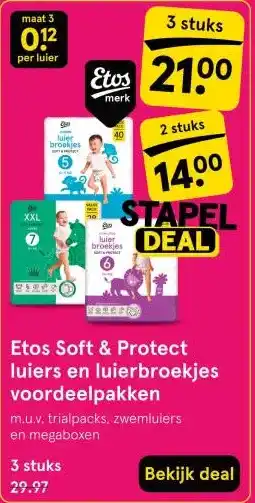 Etos Etos Soft & Protect luiers en luierbroekjes voordeelpakken aanbieding