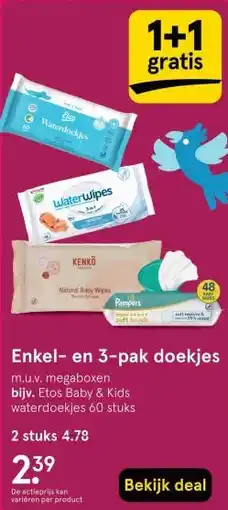 Etos Enkel- en 3-pak doekjes aanbieding