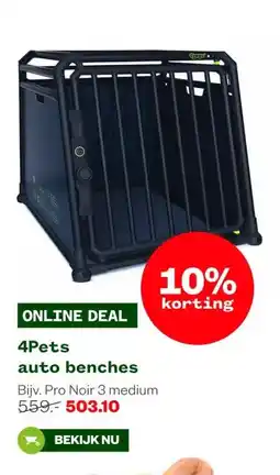 Welkoop 4Pets auto benches aanbieding