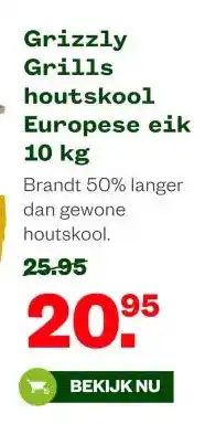 Welkoop Grizzly Grills houtskool Europese eik 10 kg aanbieding