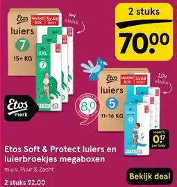 Etos Etos Soft & Protect luiers en luierbroekjes megaboxen aanbieding