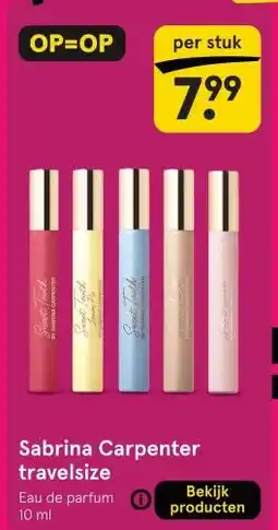 Etos Sabrina Carpenter travelsize aanbieding