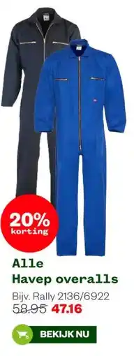 Welkoop Alle Havep overalls aanbieding