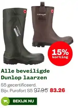 Welkoop Alle beveiligde Dunlop laarzen aanbieding