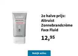 Plein.nl 2e halve prijs: Altruist Zonnebrandcrème Face Fluid aanbieding