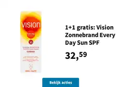 Plein.nl 1+1 gratis: Vision Zonnebrand Every Day Sun SPF aanbieding