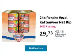 Plein.nl 24x Renske Vezel Kattenvoer Nat Kip aanbieding