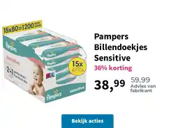Plein.nl Pampers Billendoekjes Sensitive aanbieding