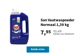 Plein.nl Sun Vaatwaspoeder Normaal 1,39 kg aanbieding