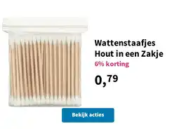 Plein.nl Wattenstaafjes Hout in een Zakje aanbieding