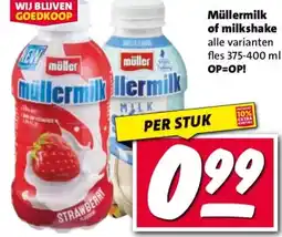 Nettorama Müllermilk of milkshake aanbieding