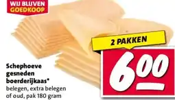 Nettorama Schephoeve gesneden boerderijkaas* belegen, extra belegen of oud, pak 180 gram aanbieding