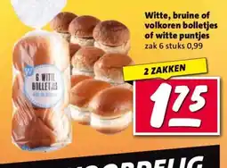 Nettorama Witte, bruine of volkoren bolletjes of witte puntjes aanbieding