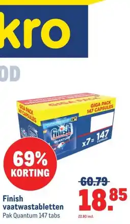 Makro Finish vaatwastabletten aanbieding