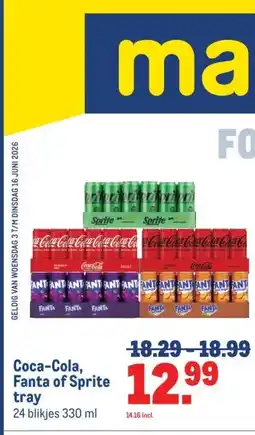 Makro Coca-Cola, Fanta of Sprite tray aanbieding