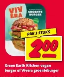 Nettorama Green Earth Kitchen vegan burger of Vivera groenteburger aanbieding
