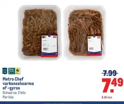 Makro Metro Chef varkensshoarma of-gyros aanbieding