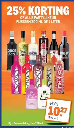 Makro OP ALLE PARTYLIKEUR FLESSEN 700 ML OF 1 LITER aanbieding