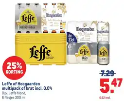 Makro Leffe of Hoegaarden multipack of krat incl. 0.0% aanbieding
