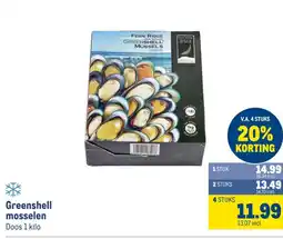 Makro Greenshell mosselen aanbieding