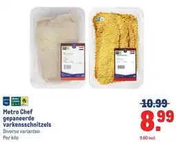 Makro Metro Chef gepaneerde varkensschnitzels aanbieding