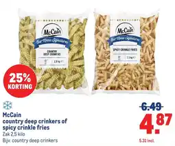 Makro McCain country deep crinkers of spicy crinkle fries aanbieding