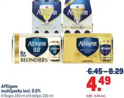 Makro Affligem multipacks incl. 0.0% aanbieding