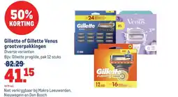 Makro Gillette of Gillette Venus grootverpakkingen aanbieding