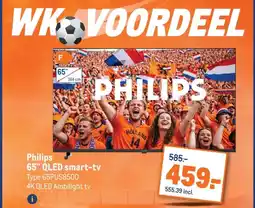 Makro Phillips65 QLED smart-tv aanbieding