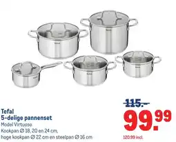 Makro Tefal 5-delige pannenset aanbieding