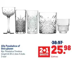 Makro Alle Pasabahce of Onis glazen aanbieding