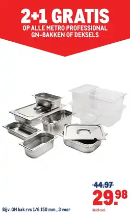 Makro OP ALLE METRO PROFESSIONAL GN-BAKKEN OF DEKSELS aanbieding