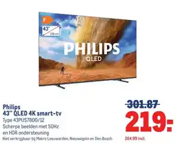 Makro Philips 43 QLED 4K smart-tv aanbieding