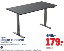 Makro Sigma elektrisch zit-stabureau aanbieding