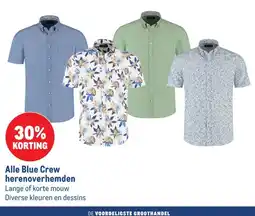 Makro Alle Blue Crew herenoverhemden aanbieding