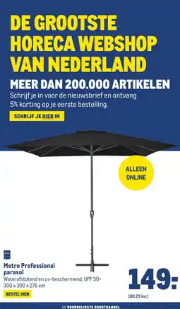 Makro Metro Professional parasol aanbieding