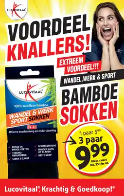 Lucovitaal Wandel, Werk & Sport Bamboe Sokken aanbieding