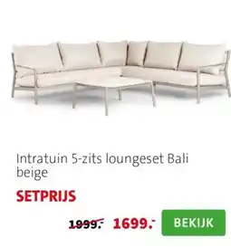 Intratuin Intratuin 5-zits loungeset Bali beige aanbieding