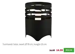 Intratuin Tuinhaard. Solar, zwart, Ø 19 cm, hoogte 25 cm. aanbieding