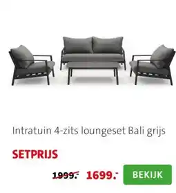 Intratuin Intratuin 4-zits loungeset Bali grijs aanbieding